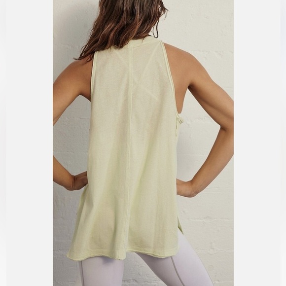 FP Movement by Free People Solid Making Waves Tank Lime Cotton Tank Top Size S - Picture 3 of 8